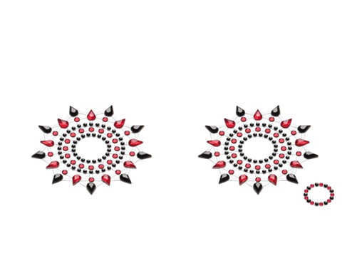Petits JouJoux Gloria breast jewelry (set of 2), black/red